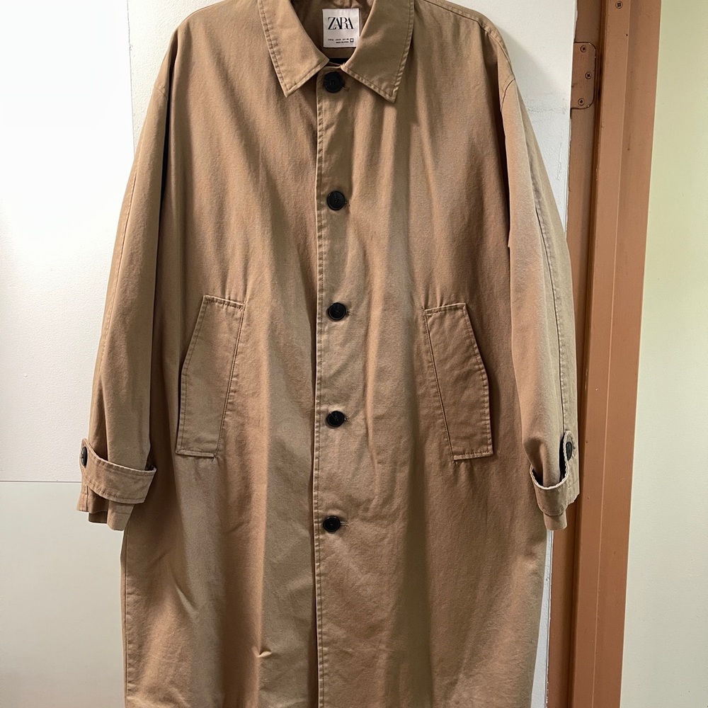 Zara Men's Classic Brown Trench Coat